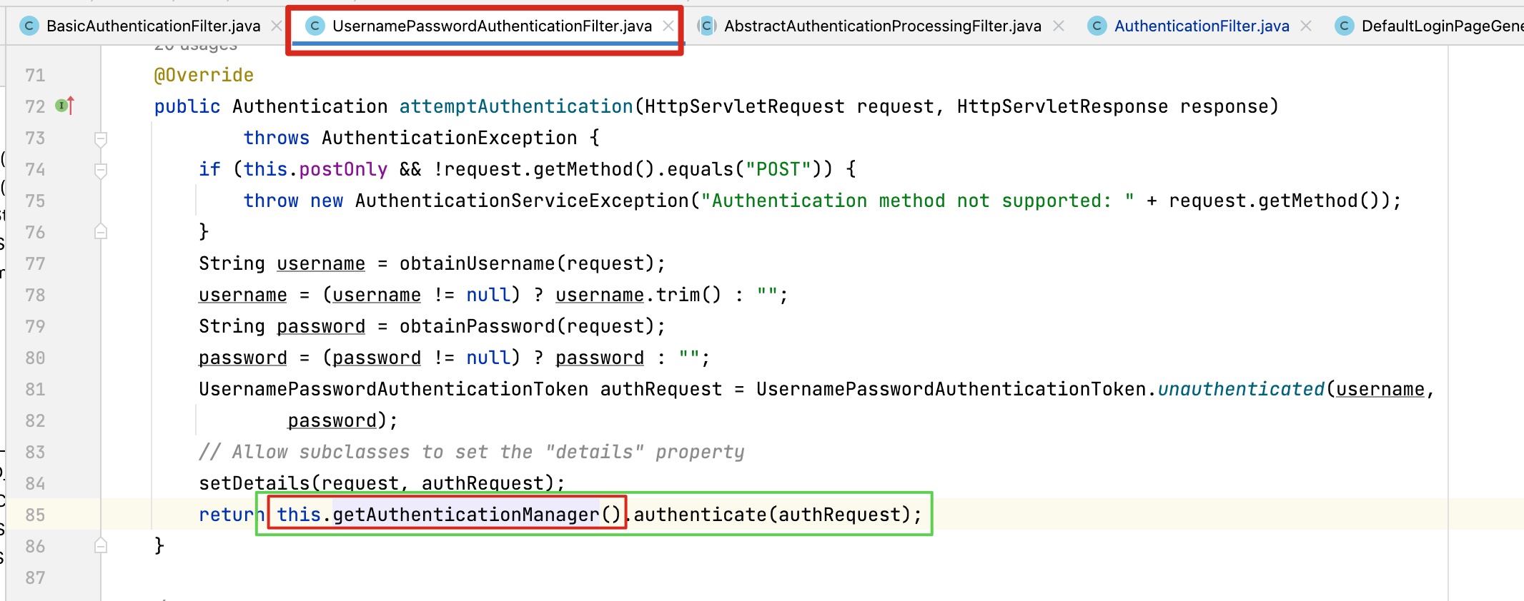 UsernamePasswordAuthenticationFitler